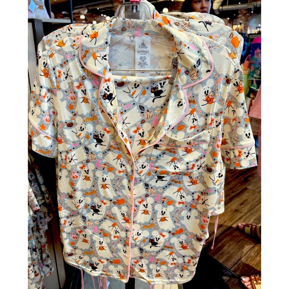 2025‎ Disney Parks Halloween Mickey Minnie Ghost Pajama Set Adult 2X 2 PC SOFT